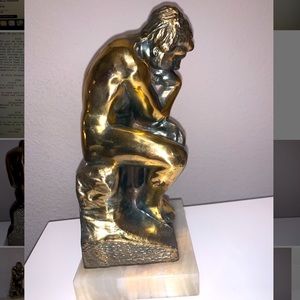 The Thinker Sculpture By Rodin Gold Cast Iron